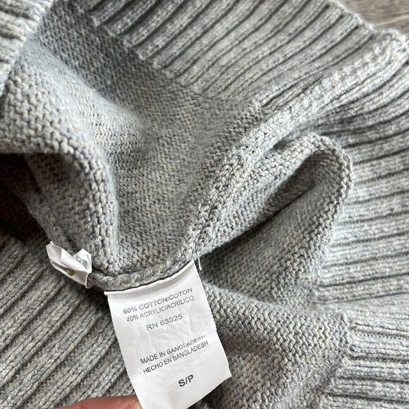 METHOD Gray Cream Colorblock Cableknit 1/4 Zip Sweater Men’s Size Small - Picture 5 of 7